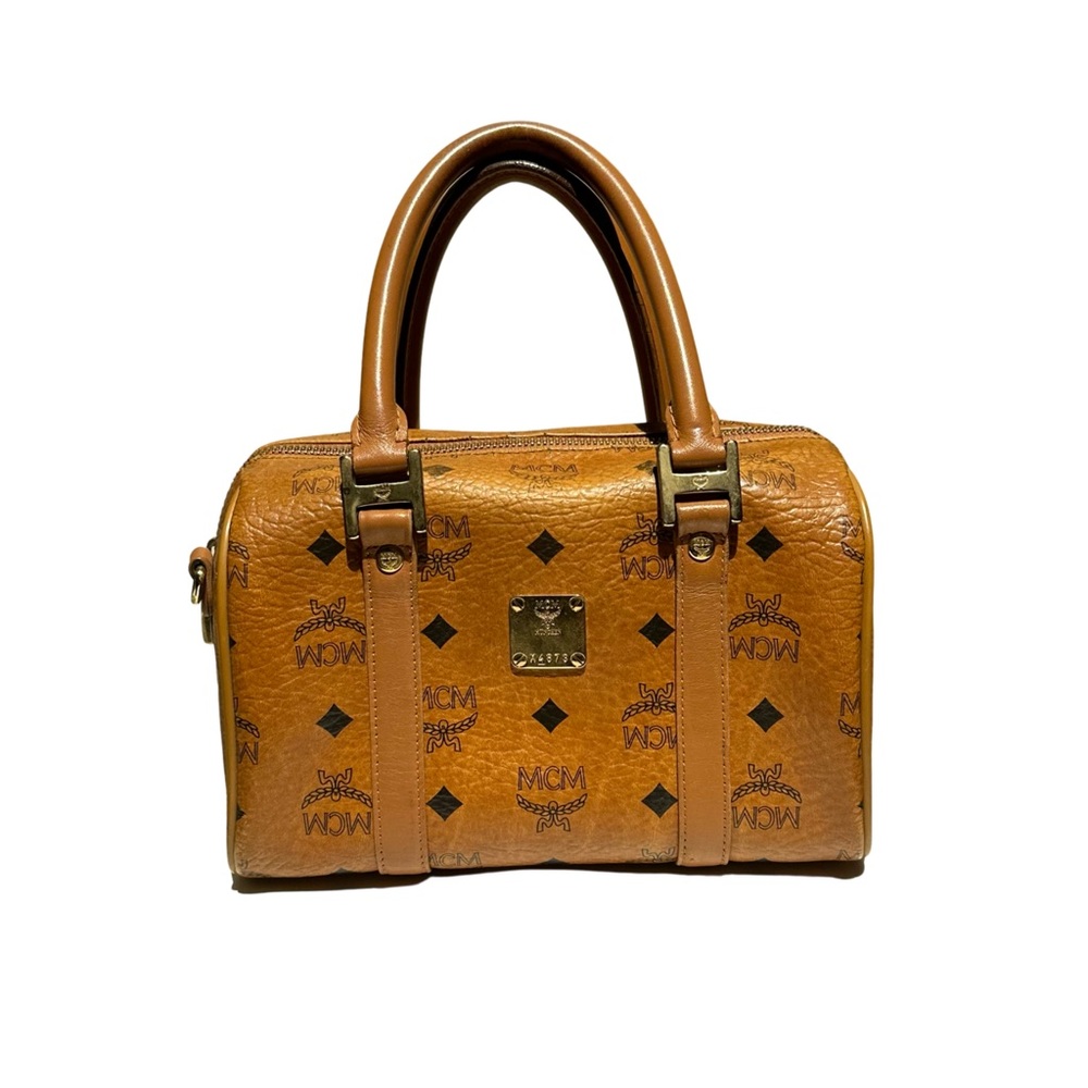 MCM Boston Leather Satchel in Visetos Original